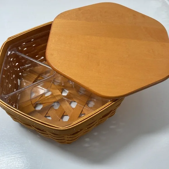 Longaberger Hexagon Generations Basket with Lid and Protector - Picture 2 of 10